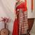 red & multicolor zari work cotton silk blend bhagalpuri ethnic saree with unstitched blouse