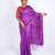 purple zari work, sequence cotton silk blend bhagalpuri ethnic saree with unstitched blouse