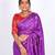 purple zari work, sequence cotton silk blend bhagalpuri ethnic saree with unstitched blouse