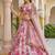  light pink floral printed silk festival lehenga set choli with dupatta