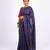 dark blue zari work, sequence cotton silk blend bhagalpuri ethnic saree with unstitched blouse
