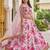  light pink floral printed silk festival lehenga set choli with dupatta