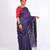 dark blue zari work, sequence cotton silk blend bhagalpuri ethnic saree with unstitched blouse