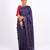 dark blue zari work, sequence cotton silk blend bhagalpuri ethnic saree with unstitched blouse