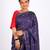 dark blue zari work, sequence cotton silk blend bhagalpuri ethnic saree with unstitched blouse