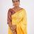 yellow zari work, sequence cotton silk blend bhagalpuri ethnic saree with unstitched blouse