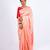 peach zari work, sequence cotton silk blend bhagalpuri ethnic saree with unstitched blouse