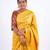 yellow zari work, sequence cotton silk blend bhagalpuri ethnic saree with unstitched blouse