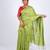 green zari work, sequence cotton silk blend bhagalpuri ethnic saree with unstitched blouse