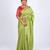 green zari work, sequence cotton silk blend bhagalpuri ethnic saree with unstitched blouse