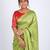 green zari work, sequence cotton silk blend bhagalpuri ethnic saree with unstitched blouse