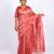 salmon pink zari work, sequence cotton silk blend bhagalpuri ethnic saree with unstitched blouse