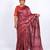 maroon zari work, sequence cotton silk blend bhagalpuri ethnic saree with unstitched blouse