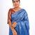 blue zari work, sequence cotton silk blend bhagalpuri ethnic saree with unstitched blouse