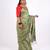 green zari work, sequence cotton silk blend bhagalpuri ethnic saree with unstitched blouse