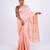peach zari work, sequence cotton silk blend bhagalpuri ethnic saree with unstitched blouse