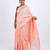 peach zari work, sequence cotton silk blend bhagalpuri ethnic saree with unstitched blouse