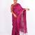 magenta zari work, sequence cotton silk blend bhagalpuri ethnic saree with unstitched blouse