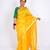 yellow gold zari, maheshwari work tusser silk blend bhagalpuri ethnic saree with unstitched blouse