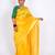 yellow gold zari, maheshwari work tusser silk blend bhagalpuri ethnic saree with unstitched blouse