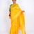 yellow gold zari, maheshwari work tusser silk blend bhagalpuri ethnic saree with unstitched blouse