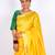 yellow gold zari, maheshwari work tusser silk blend bhagalpuri ethnic saree with unstitched blouse
