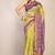 green & violet zari work kota doria kota doria ethnic saree with unstitched blouse