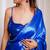 Oceanic opulence royal blue cutdana border satin embroidered saree with stitched sequin blouse