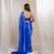 Oceanic opulence royal blue cutdana border satin embroidered saree with stitched sequin blouse