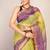 green & violet zari work kota doria kota doria ethnic saree with unstitched blouse