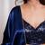 Midnight muse navy blue cutdana border satin embroidered saree with stitched sequin blouse