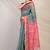 teal & pink zari work kota doria kota doria ethnic saree with unstitched blouse