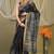 black & grey zari work kota doria kota doria ethnic saree with unstitched blouse