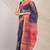 navy & pink zari work kota doria kota doria ethnic saree with unstitched blouse