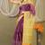 purple & green zari work kota doria kota doria ethnic saree with unstitched blouse