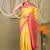 yellow & red zari work cotton silk blend bhagalpuri ethnic saree with unstitched blouse
