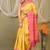 yellow & red zari work cotton silk blend bhagalpuri ethnic saree with unstitched blouse