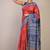 red & blue zari work cotton silk blend bhagalpuri ethnic saree with unstitched blouse