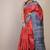 red & blue zari work cotton silk blend bhagalpuri ethnic saree with unstitched blouse