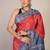 red & blue zari work cotton silk blend bhagalpuri ethnic saree with unstitched blouse
