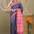 navy & pink zari work cotton silk blend bhagalpuri ethnic saree with unstitched blouse