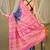 navy & pink zari work cotton silk blend bhagalpuri ethnic saree with unstitched blouse