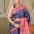 navy & pink zari work cotton silk blend bhagalpuri ethnic saree with unstitched blouse