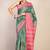 green teal & pink zari work cotton silk blend bhagalpuri ethnic saree with unstitched blouse