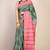 green teal & pink zari work cotton silk blend bhagalpuri ethnic saree with unstitched blouse