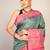 green teal & pink zari work cotton silk blend bhagalpuri ethnic saree with unstitched blouse