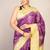 purple & green zari work cotton silk blend bhagalpuri ethnic saree with unstitched blouse