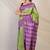 green & violet zari work cotton silk blend bhagalpuri ethnic saree with unstitched blouse