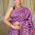 violet zari work cotton silk blend bhagalpuri ethnic saree with unstitched blouse