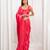 Pink cutdana border satin embroidered saree with stitched blouse